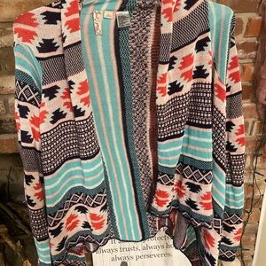 Red Camel Multicolor Patterned Cardigan